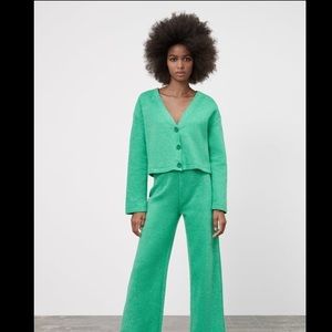 Soft jacket & soft wide leg pants (two piece/co-ord)